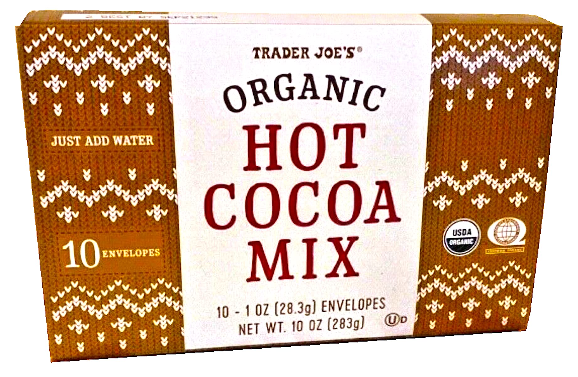 Trader Joe's Organic Hot Cocoa Cup with steaming mug and rich aroma.