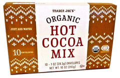 Trader Joe's Organic Hot Cocoa Cup with steaming mug and rich aroma.