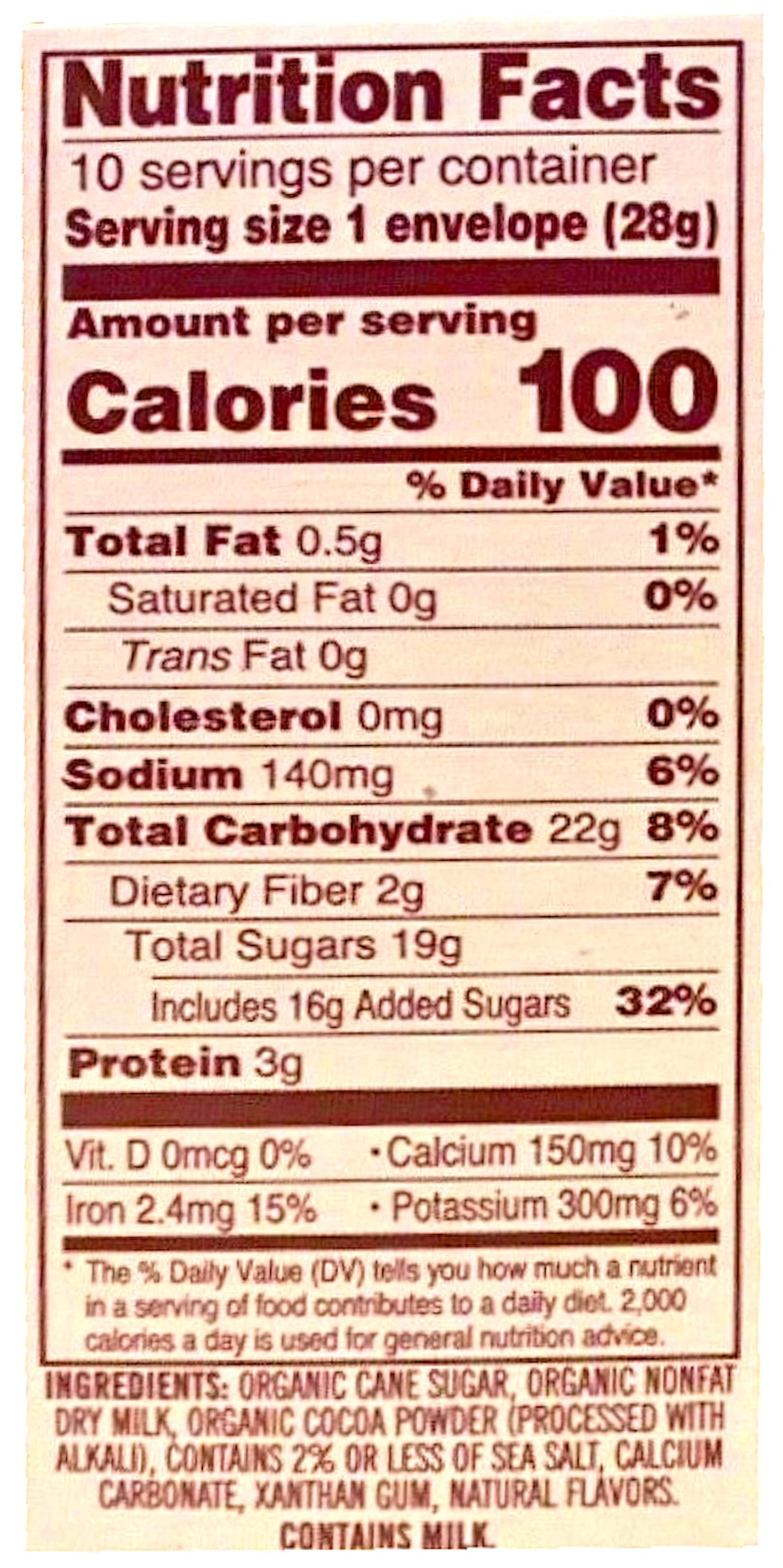 Trader Joe's Organic Hot Cocoa Pack showing the simple, ready-to-make mix.