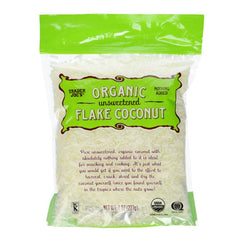 Trader Joe's organic unsweetened coconut flakes for baking, toppings, and snacks