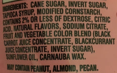 Close-up of Trader Joe's gummy texture, highlighting a chewy bite.
