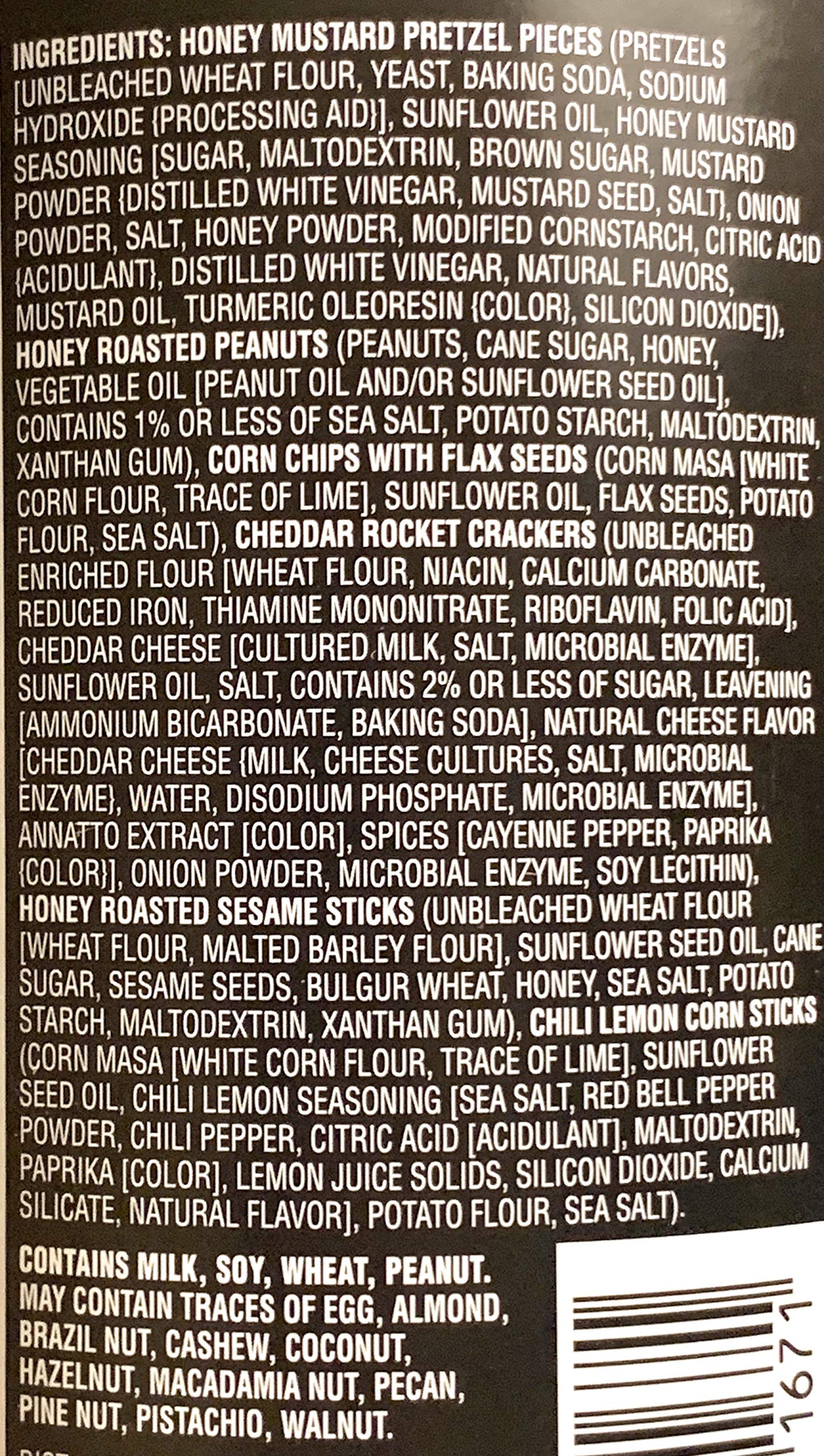 Close-up of Trader Joe's Step Up to the Snack Bar Mix offering a satisfying crunch in each bite.