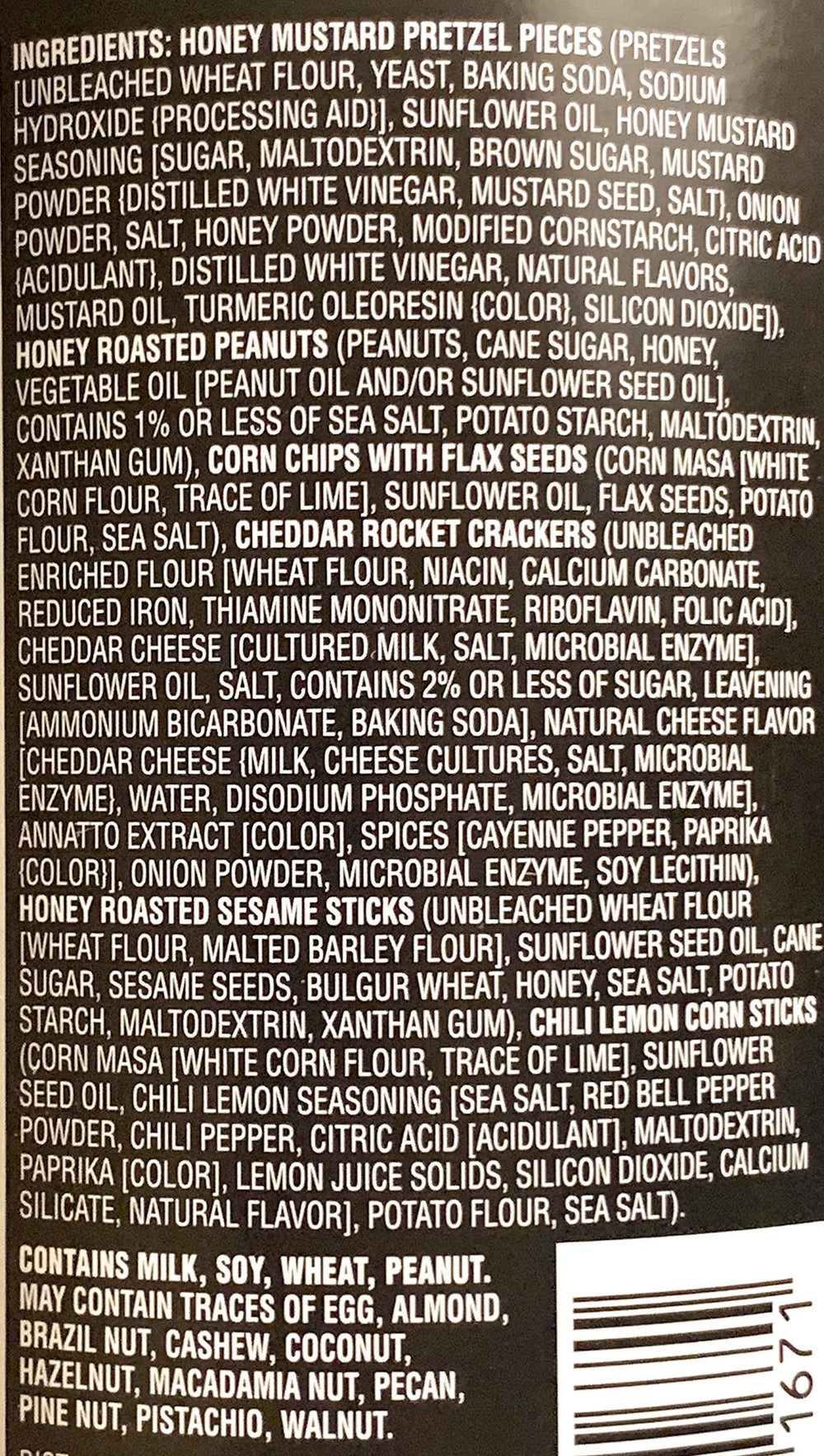 Close-up of Trader Joe's Step Up to the Snack Bar Mix offering a satisfying crunch in each bite.