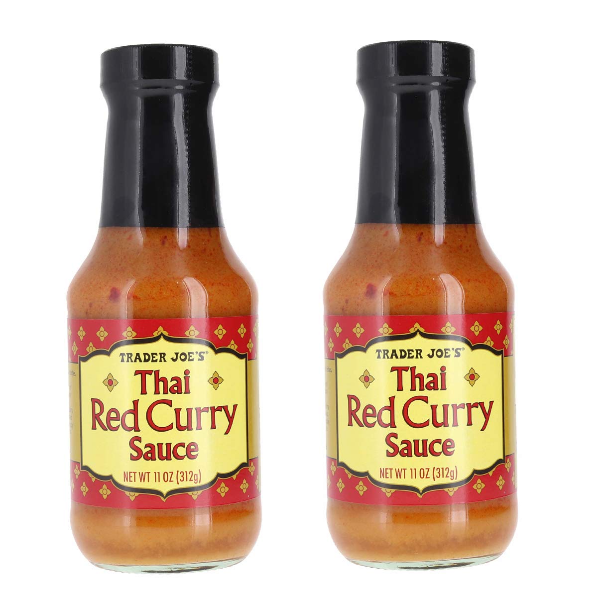 Trader Joe's Thai Red Curry Sauce Bundle—packaging front showcasing two bottles for quick meals.