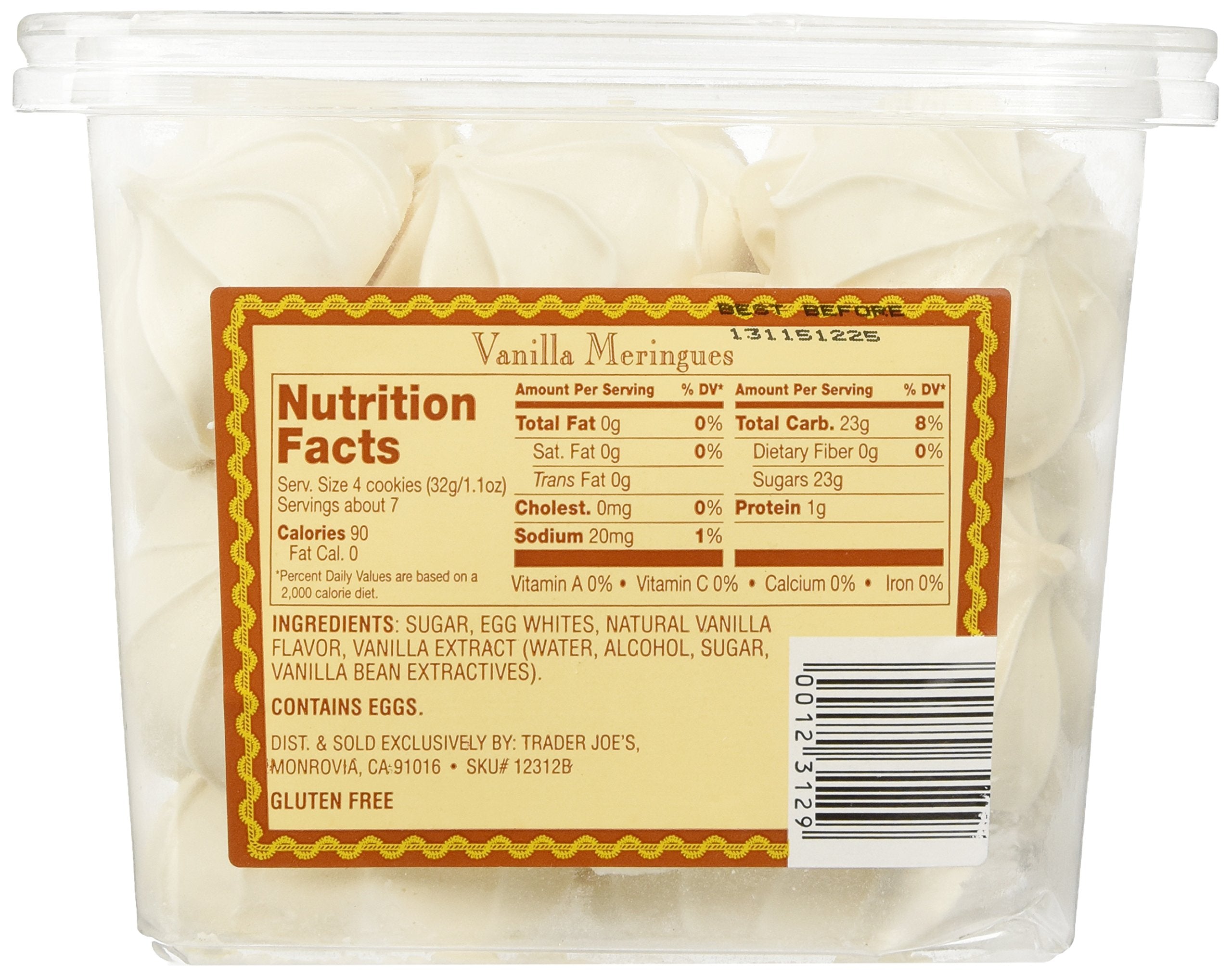 Trader Joe's Vanilla Meringues close-up highlighting crisp bite and gluten-free appeal