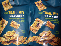 TraderB Trail Mix Crackers mung beans visible; convenient snack for travel.