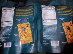 TraderB Trail Mix Crackers raisins visible; balanced sweet and savory bite.