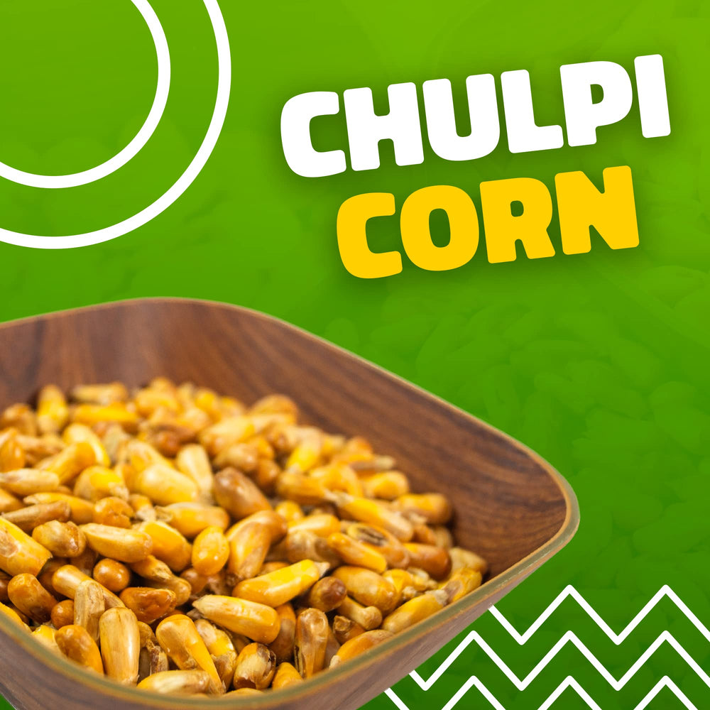 Tradiciones Andinas Chulpe Corn Texture Closeup shows golden crunch ideal for dips.
