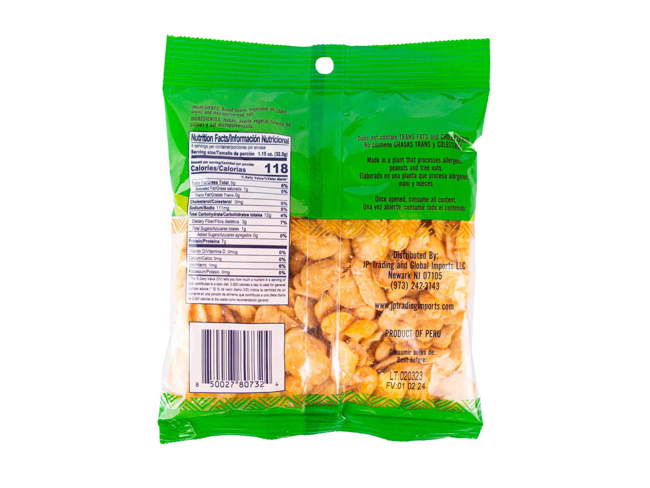 Tradiciones Andinas salted crunchy fava beans open bag ready to share