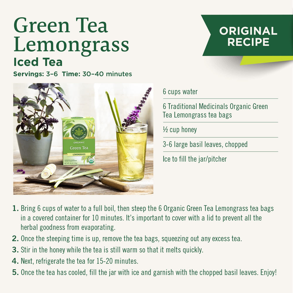Eco-friendly packaging from Traditional Medicinals Organic Green Tea Lemongrass.
