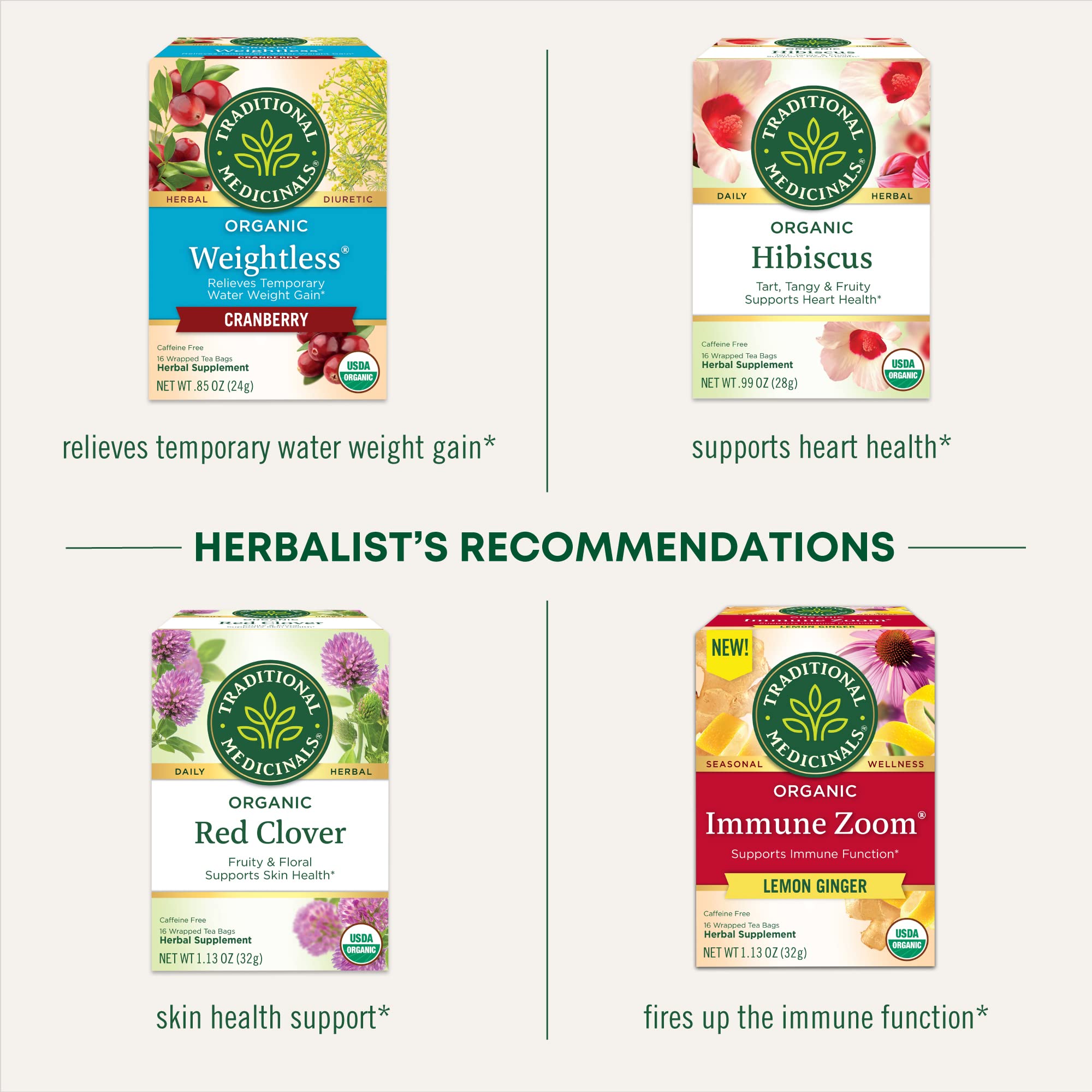 Traditional Medicinals dried dandelion leaf-root botanicals illustrate plant-based wellness ritual