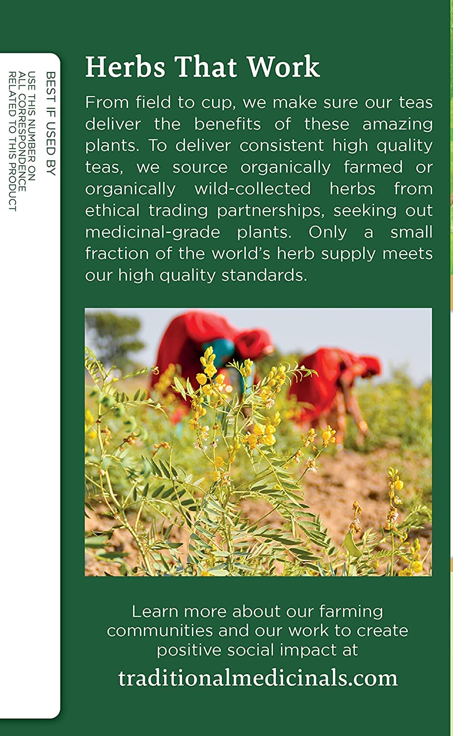 Traditional Medicinals dandelion herbal blend ingredients shown as dried leaves.