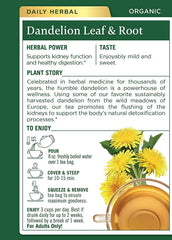 Traditional Medicinals dandelion tea cup brew showing soothing herbal aroma.