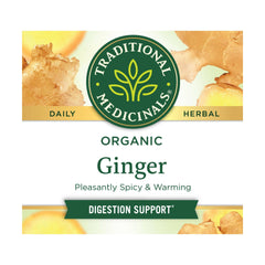 Traditional Medicinals Ginger Tea bags pack ready to brew for busy mornings.