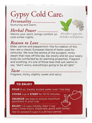 Brewed Gypsy Cold Care cup emitting steam and peppermint aroma.