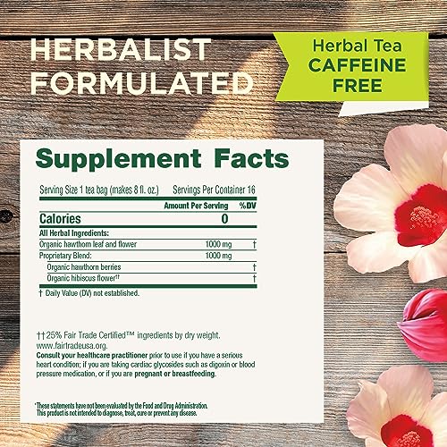 Traditional Medicinals hawthorn hibiscus tea cup with aroma.