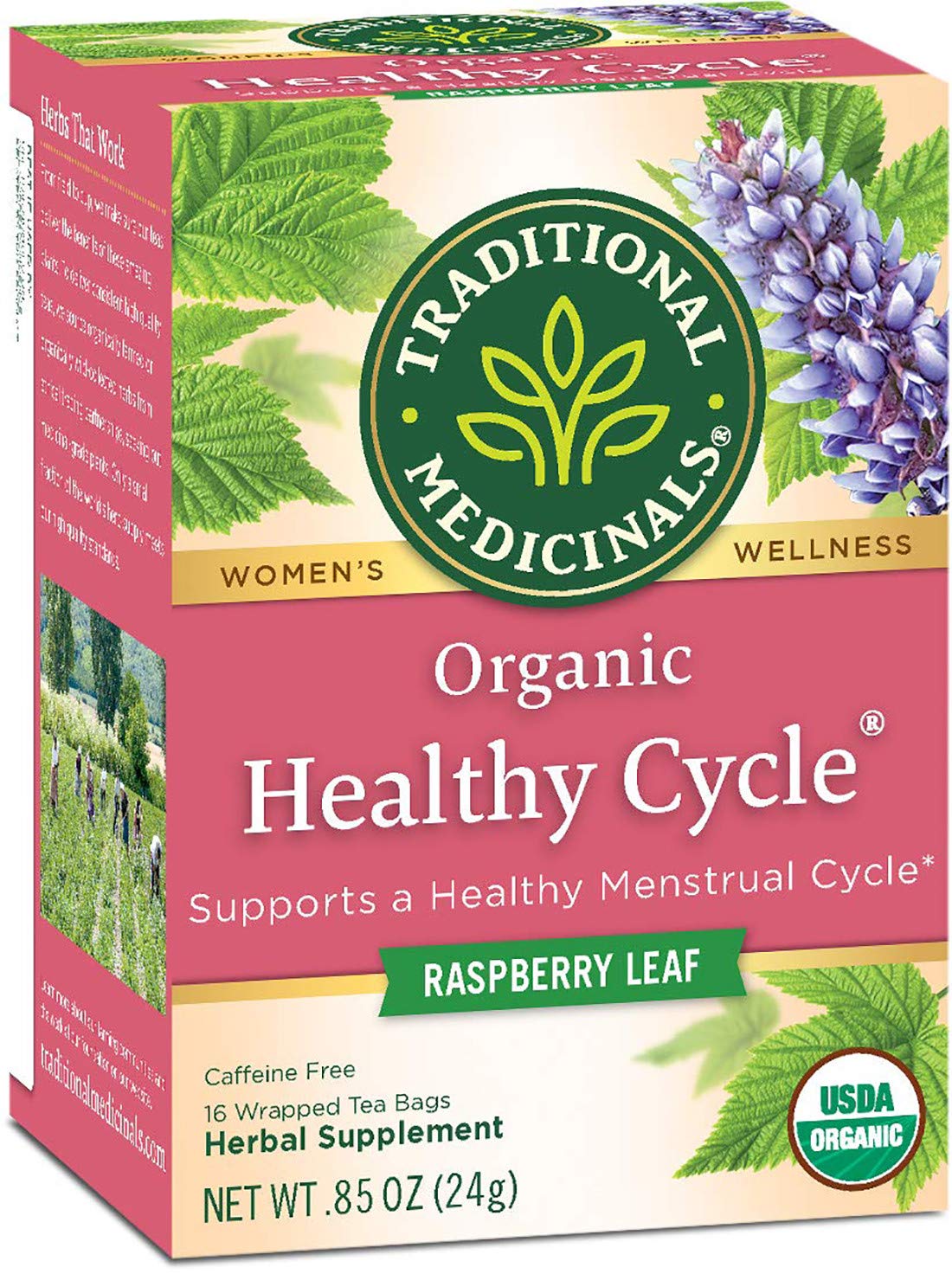Traditional Medicinals healthy cycle tea bags ready for a comforting brew.