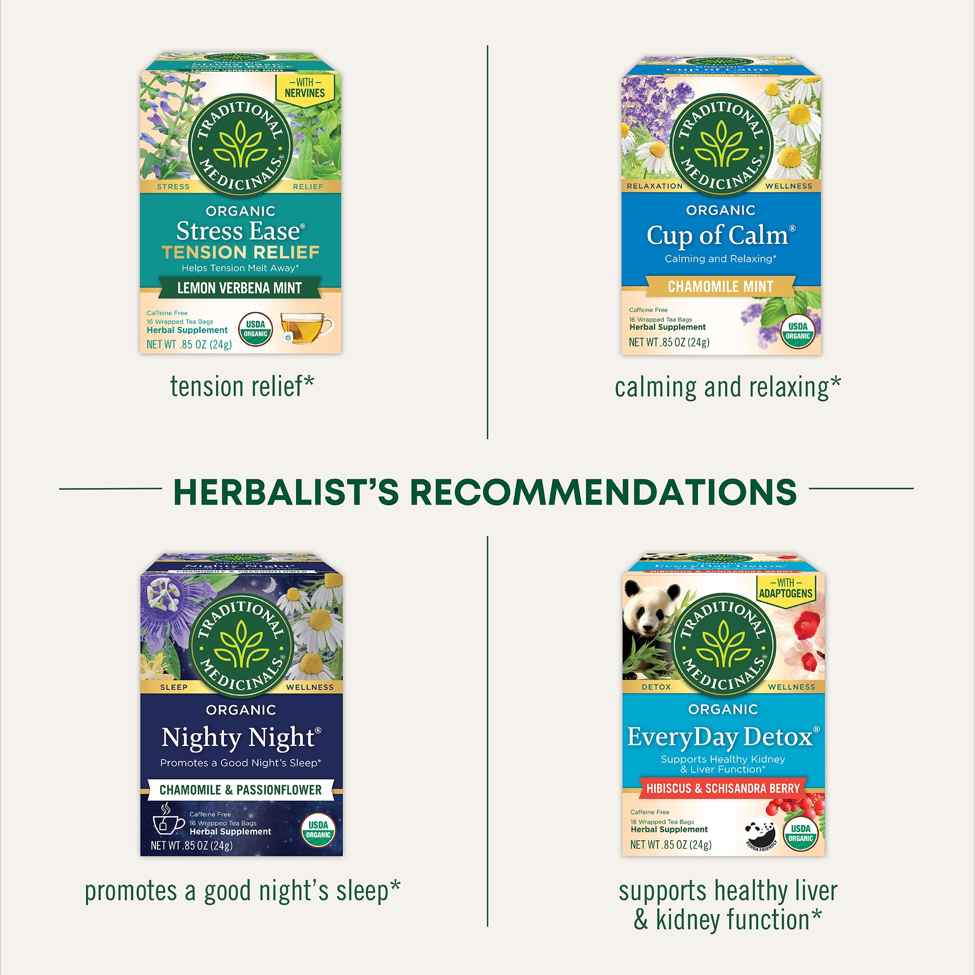 Kosher certification logo on Traditional Medicinals packaging