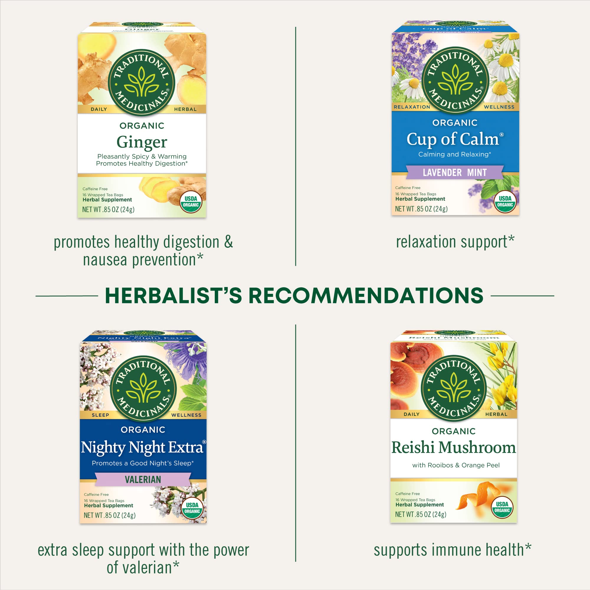 Compostable packaging imagery for Traditional Medicinals Lemon Balm tea