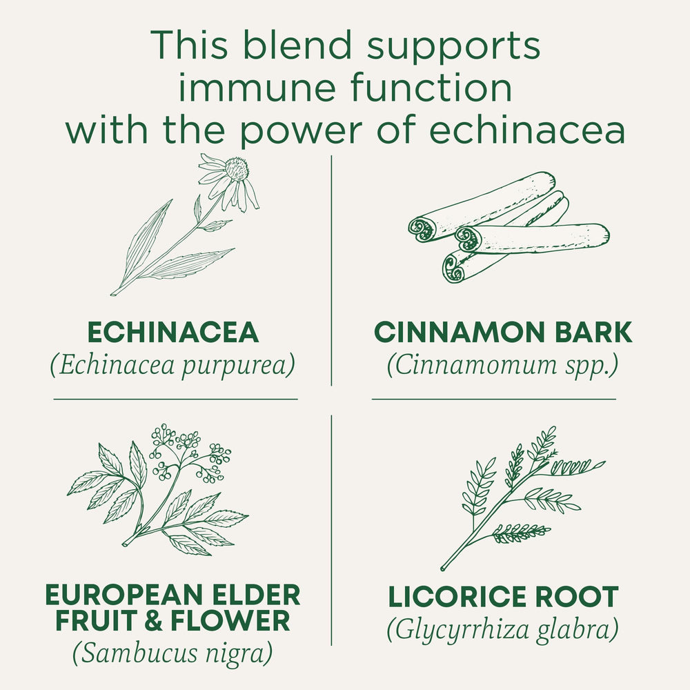 Front packaging of Traditional Medicinals lemon echinacea throat coat organic tea.