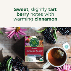 Label shows certifications and ingredients for Lemon Echinacea Throat Coat.