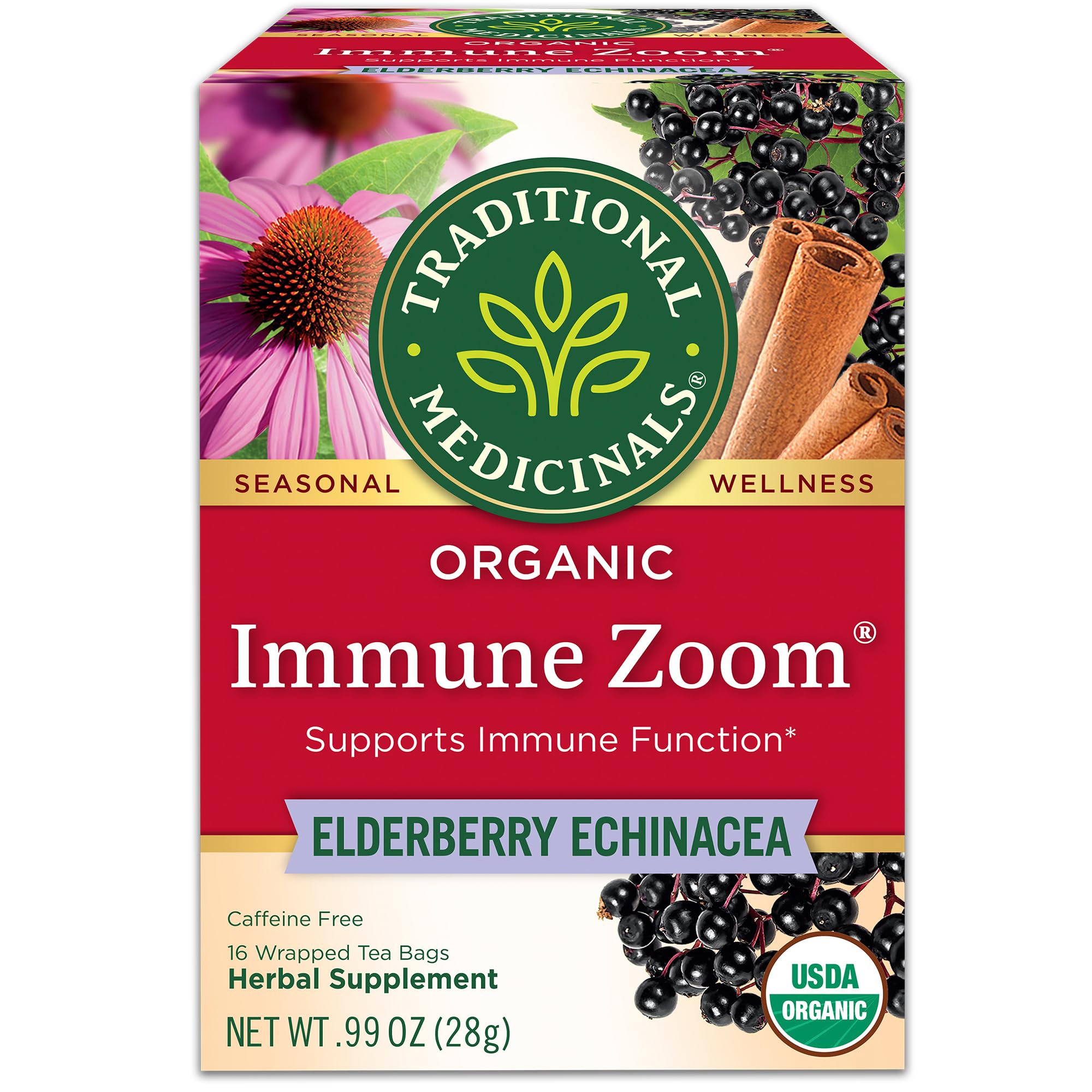 Traditional Medicinals lemon echinacea throat coat tea bags for throat comfort.