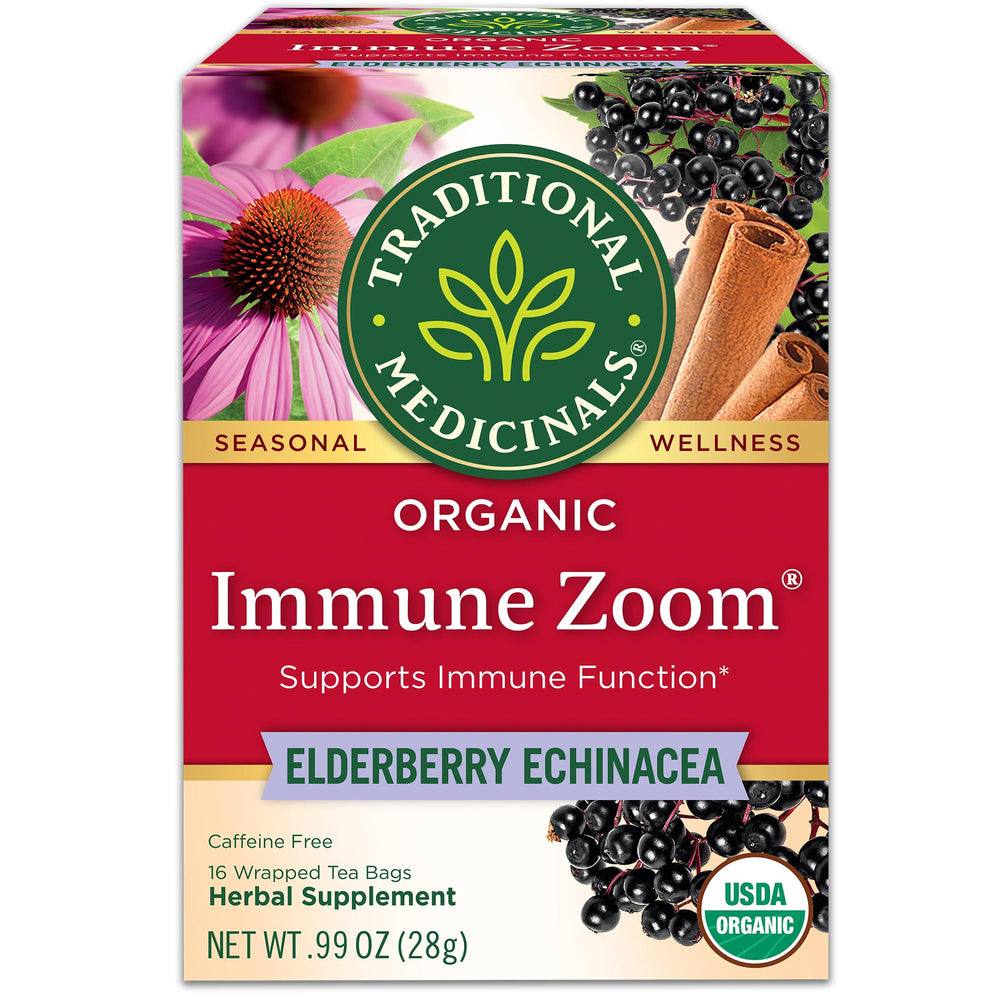 Traditional Medicinals lemon echinacea throat coat tea bags for throat comfort.
