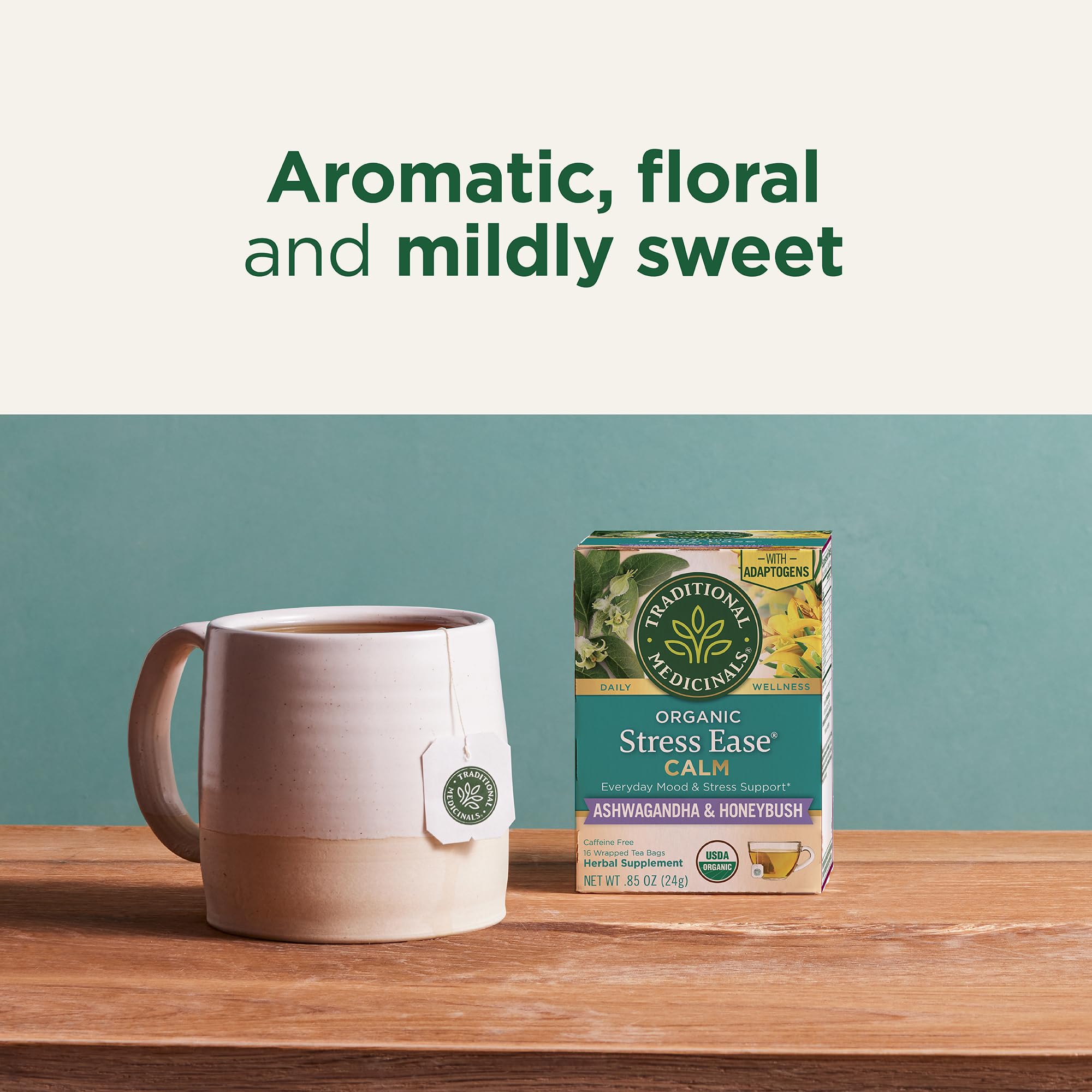 Organic certification logo on Traditional Medicinals box signaling quality