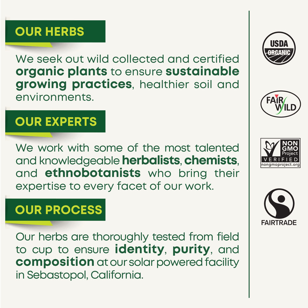 Organic certification seal on Traditional Medicinals tea box