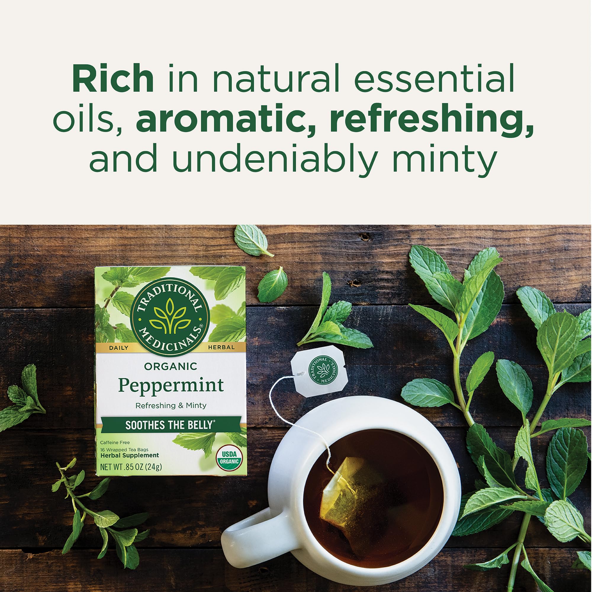 Traditional Medicinals organic certifications reassure quality and sustainable farming practices.