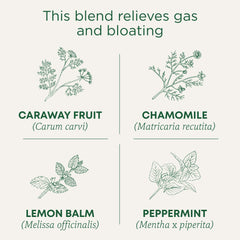 Traditional Medicinals organic gas relief box highlighting caffeine-free blend.
