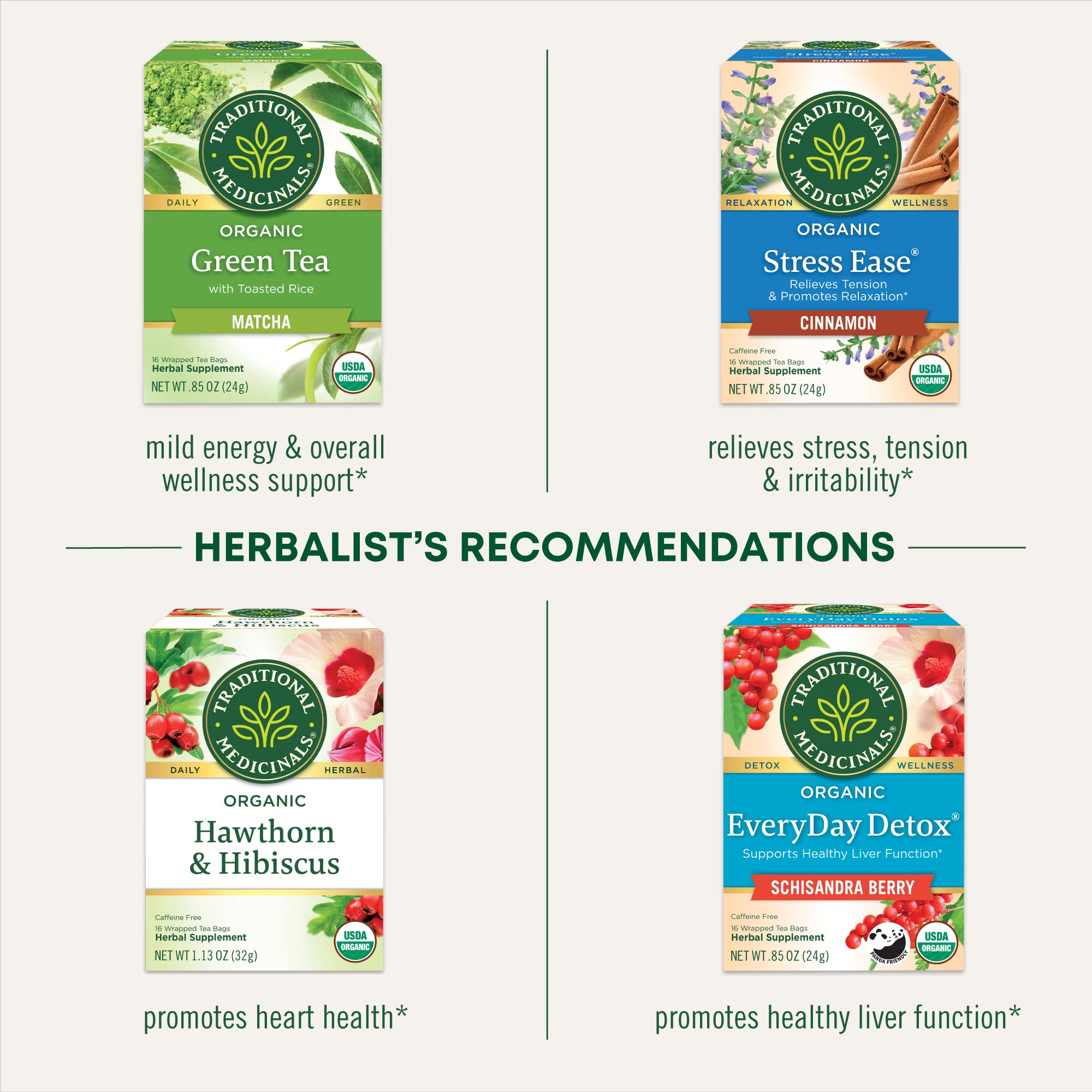 Traditional Medicinals hibiscus tea kosher-certified organic ingredients