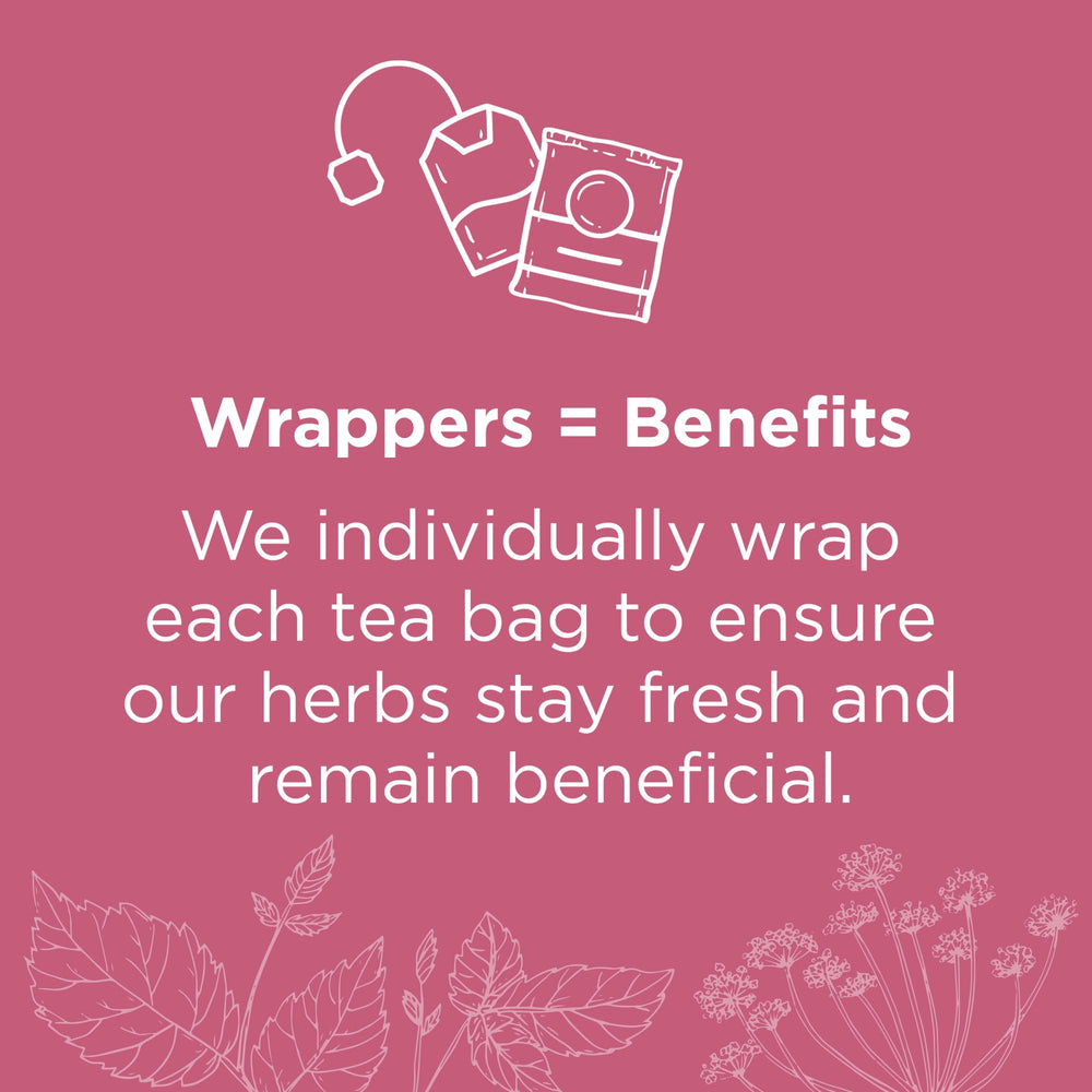 Traditional Medicinals raspberry leaf tea box front with organic logo.