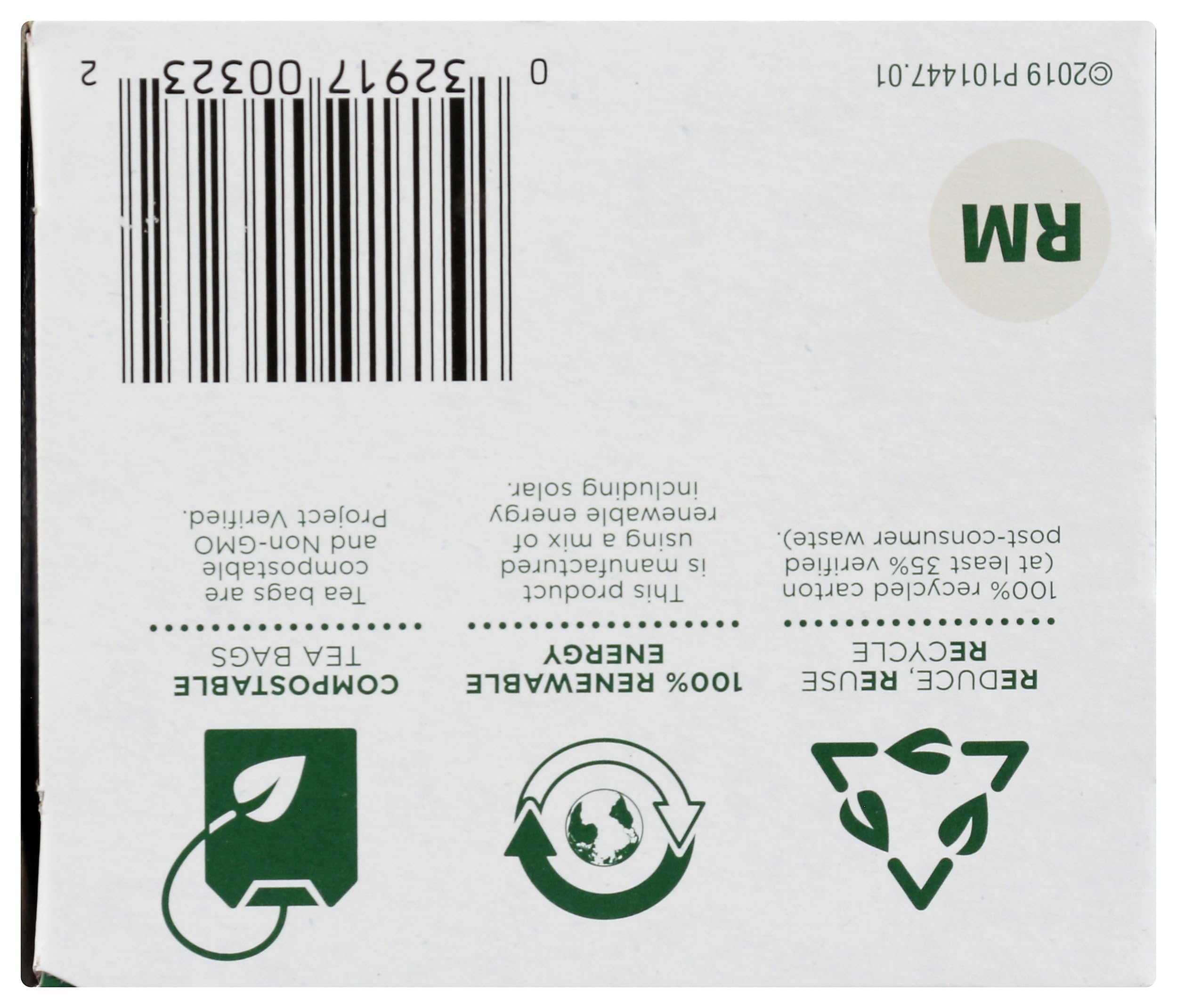 Traditional Medicinals Reishi Tea box detail emphasizing organic sourcing