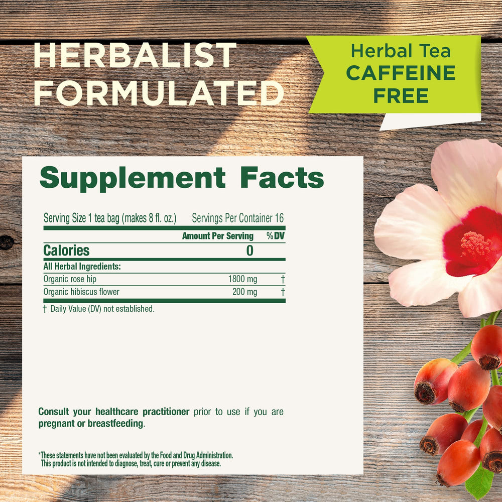 Traditional Medicinals brewed cup reveals vibrant color and tangy, fruity flavor