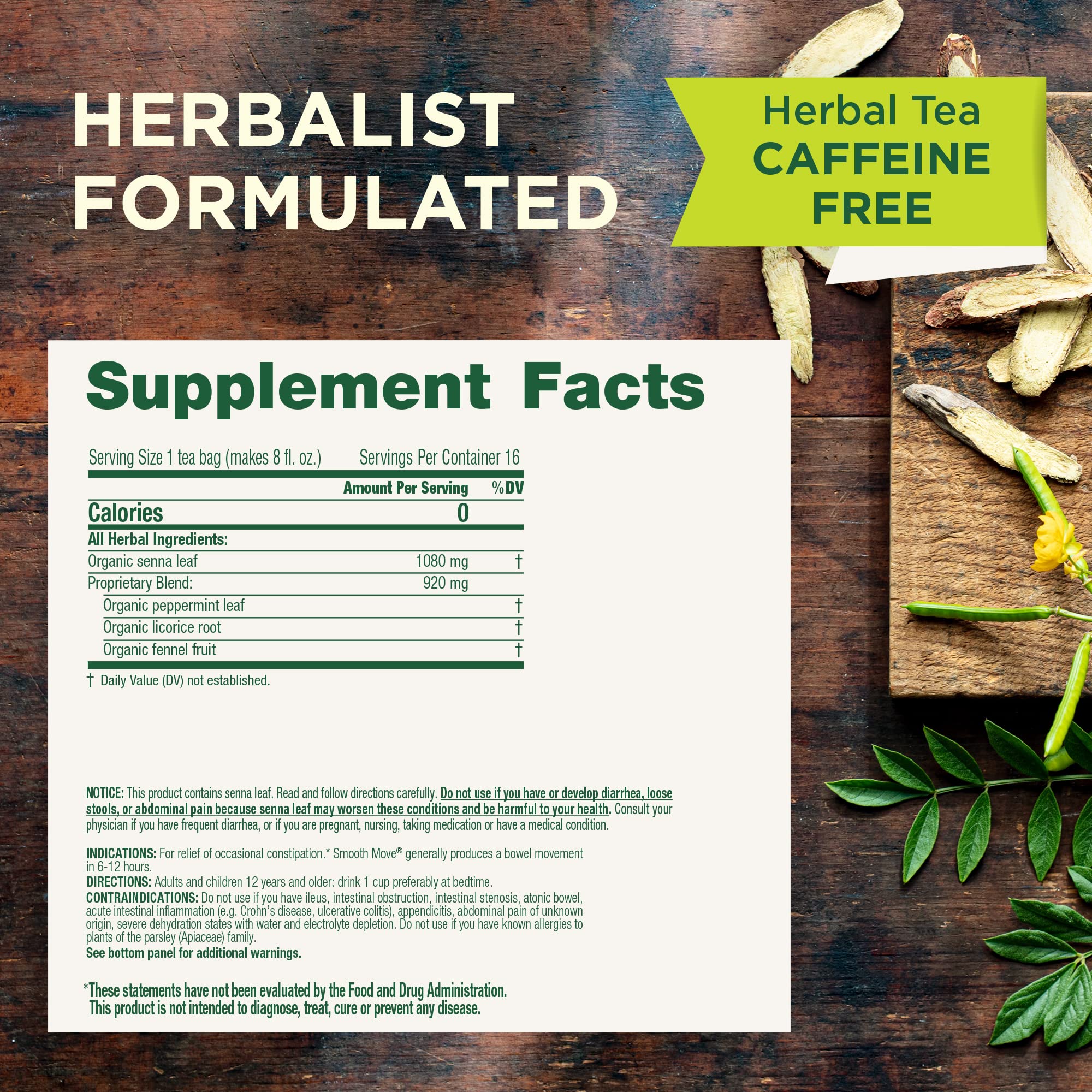 Traditional Medicinals Smooth Move Peppermint tea bags open package, convenient 96-bag supply