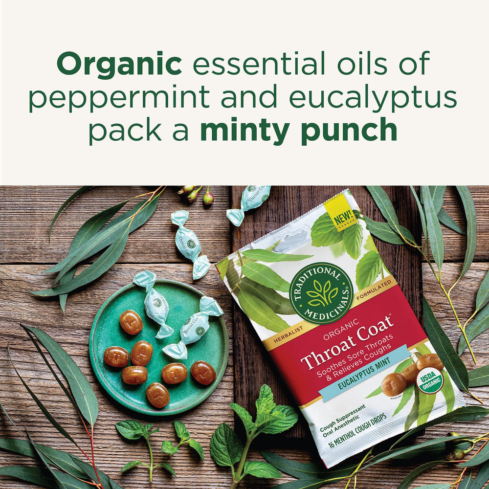 Lozenges on a surface for easy travel use.