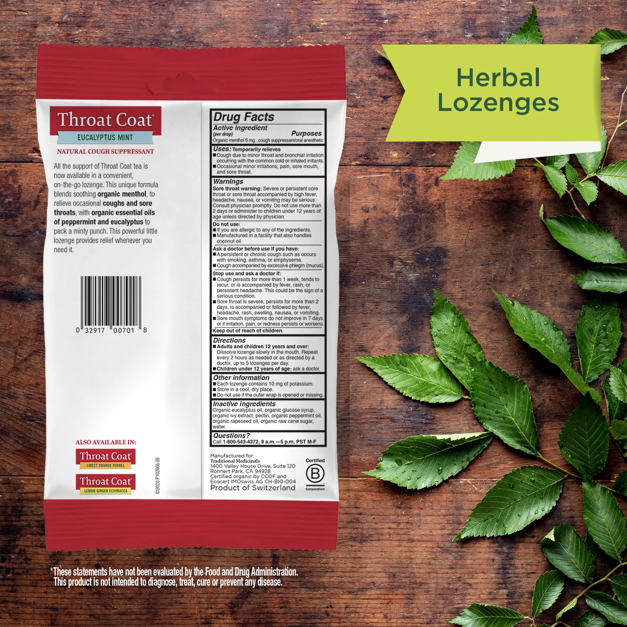Minty aroma from peppermint and eucalyptus oils.