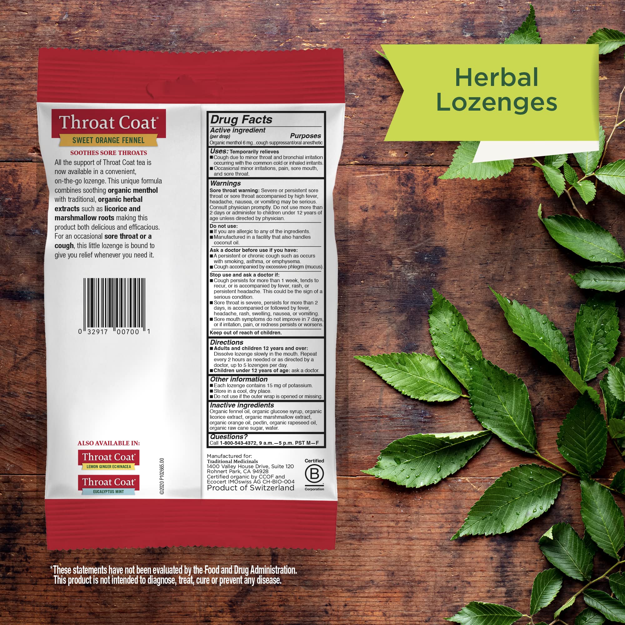 Herbal ingredients like licorice and marshmallow roots showcased.