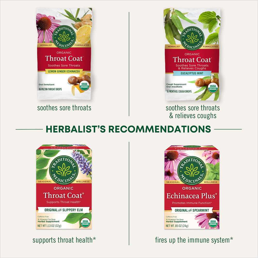 Traditional Medicinals Throat Coat close-up of licorice taste and silky finish