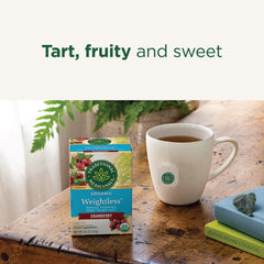 Traditional Medicinals Weightless Cranberry Tea packaging displayed on shelf at grocery store
