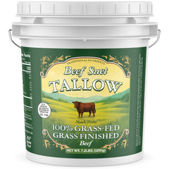 Traditional Nutrients bulk beef tallow in 1-gallon container for high-heat cooking