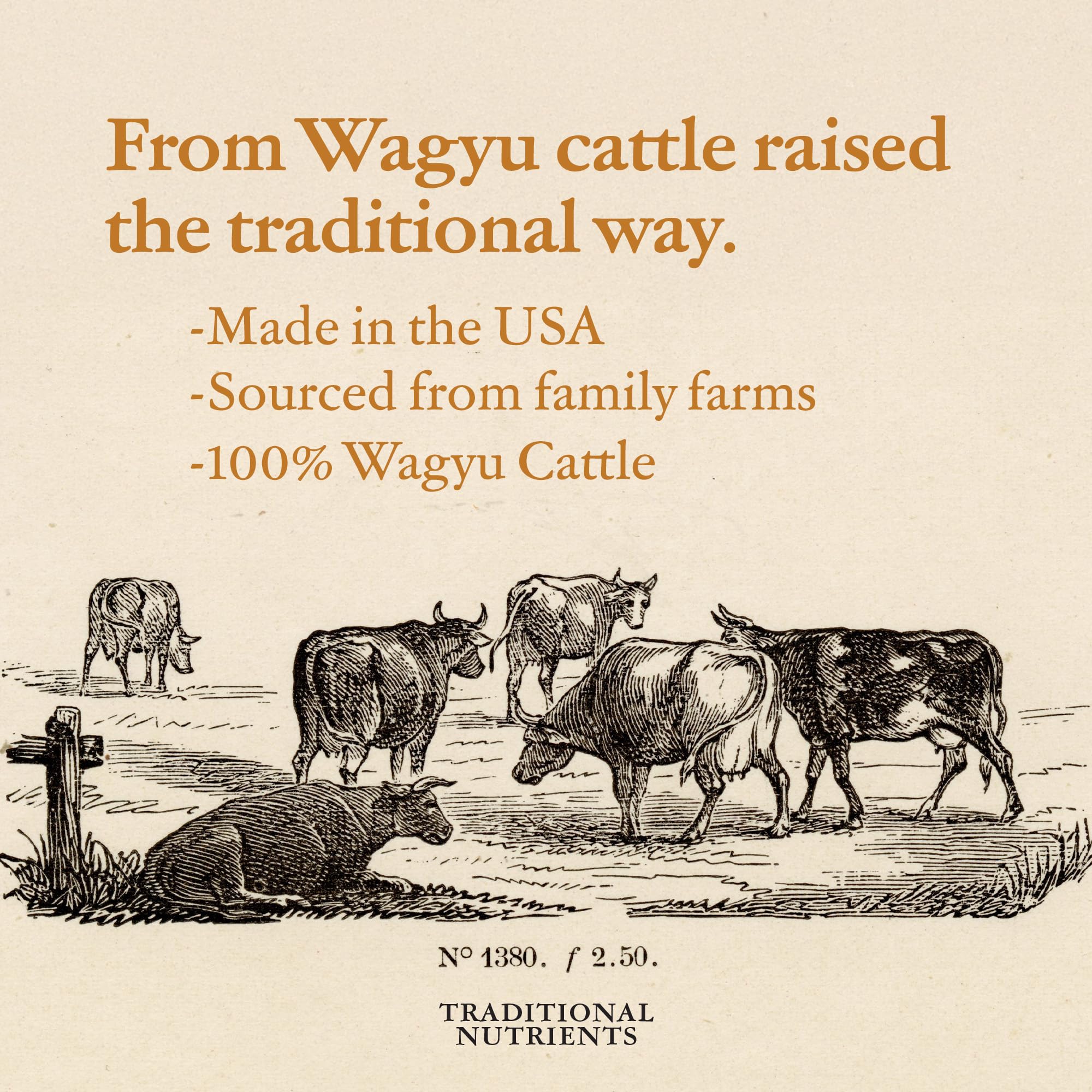 Sizzling pan with Traditional Nutrients Wagyu tallow for high-heat browning.