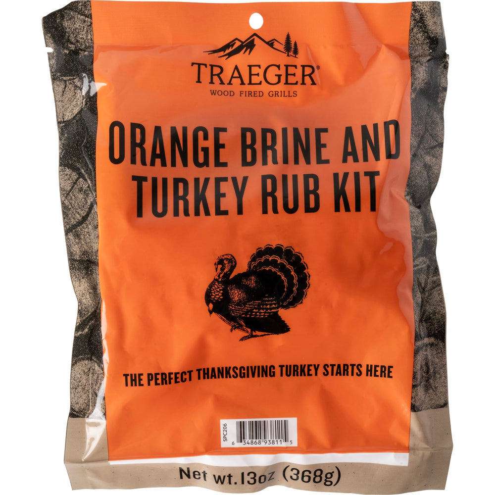 Traeger brine and rub kit 13oz package ready to flavor poultry with citrus garlic notes.