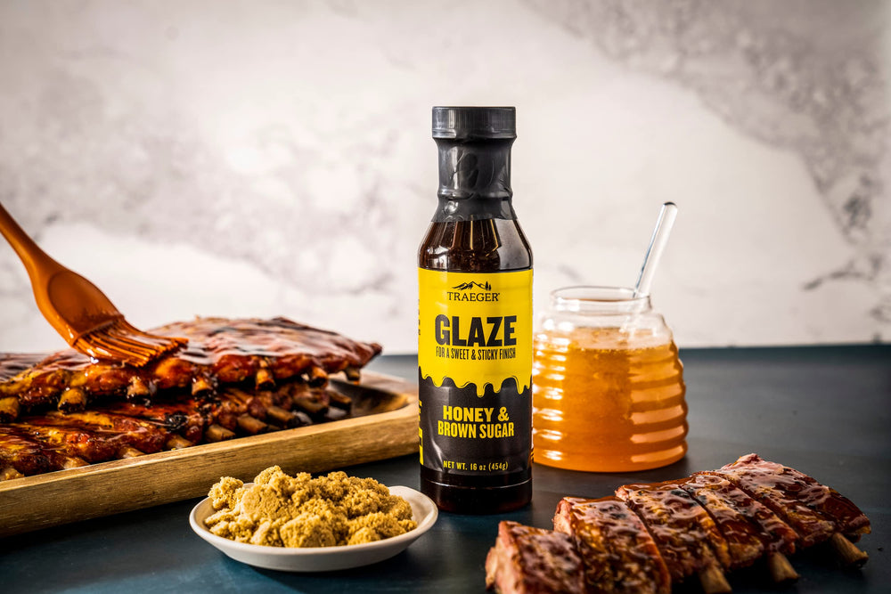 Glazed chicken with rich color and glossy shine from Traeger glaze
