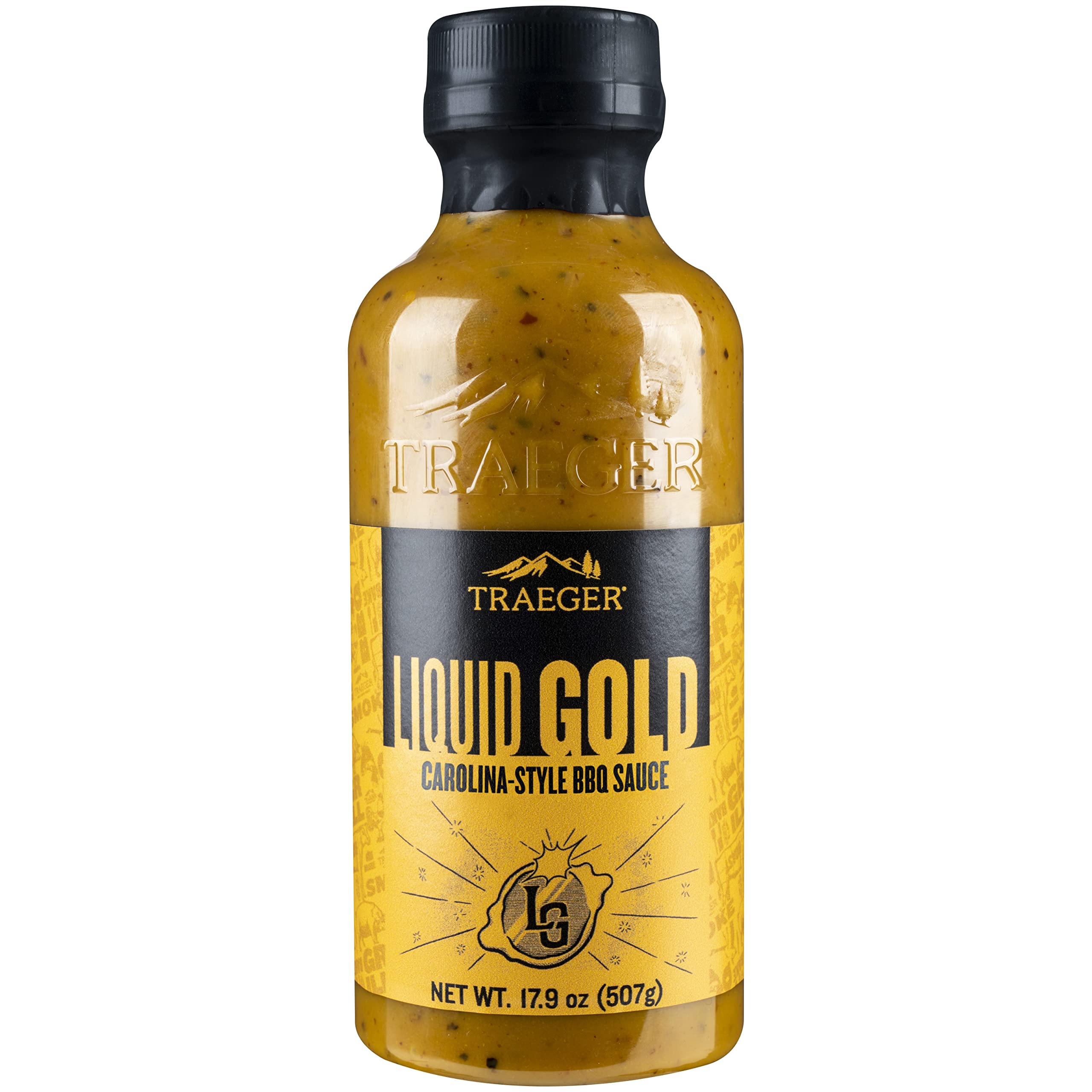 Traeger Liquid Gold BBQ Sauce bottle ready for versatile grilling.