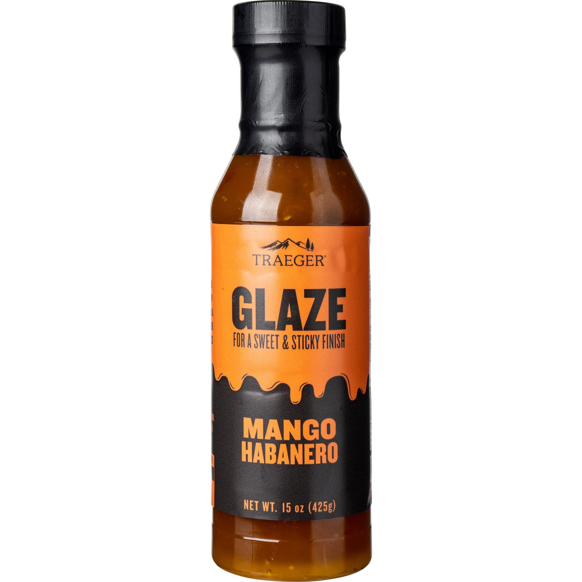 Traeger Mango Habanero Glaze bottle—glossy finish adds color and tropical sweetness