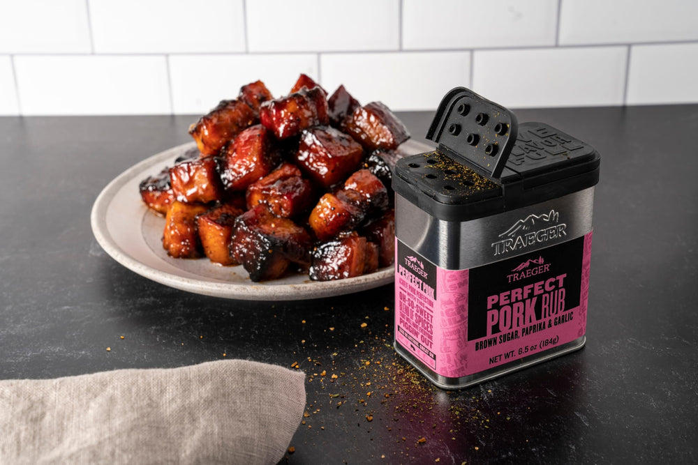 Traeger Perfect Pork Rub seasoning boosts pulled pork flavor and aroma.