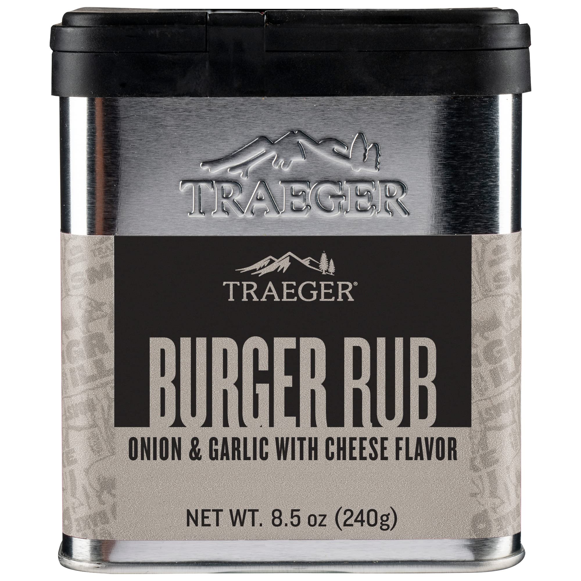 Traeger Rub Burger pack shot shows premium seasoning for burgers