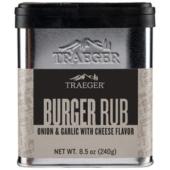 Traeger Rub Burger pack shot shows premium seasoning for burgers
